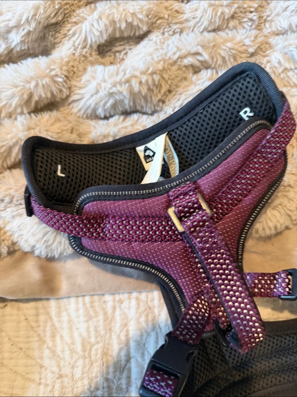 Top Paw Plum Purple Padded Small Pet Harness with Reflective Trim